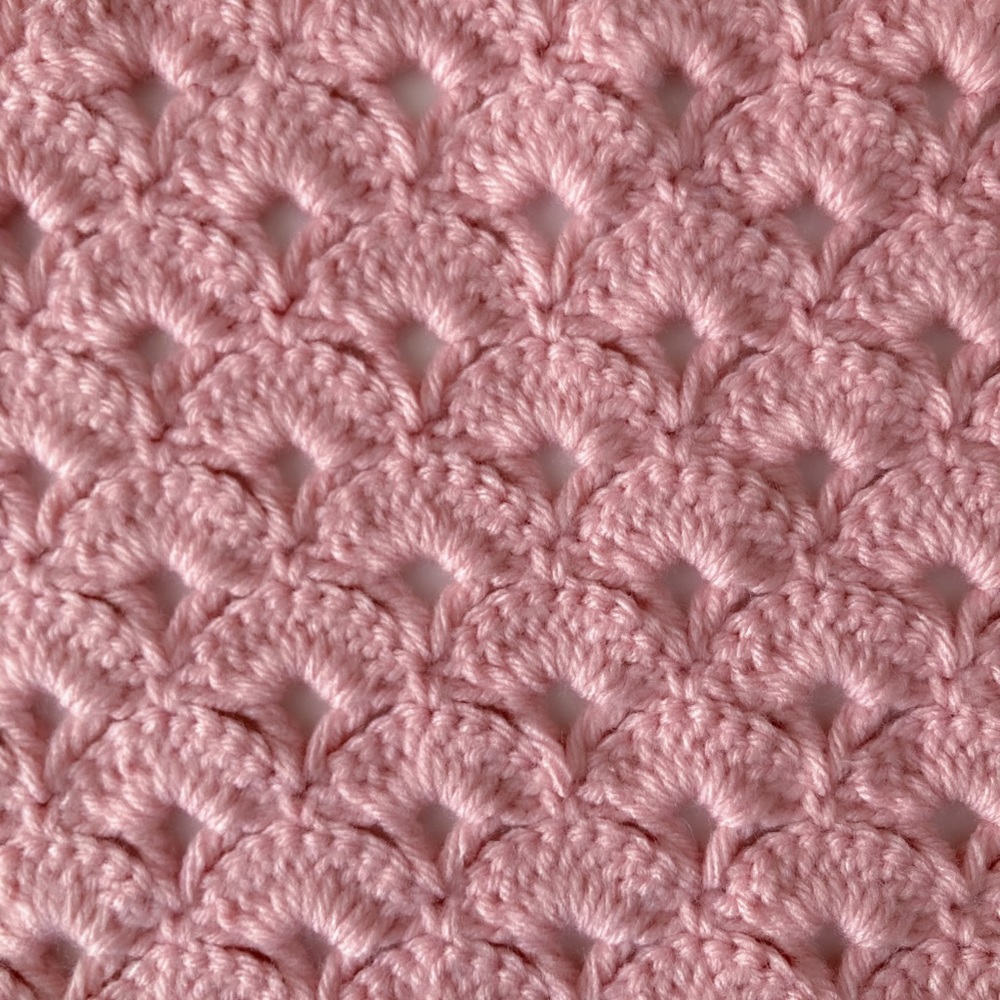 Pink Crochet Throw Blanket – Handcrafted Home Décor 37”X40”